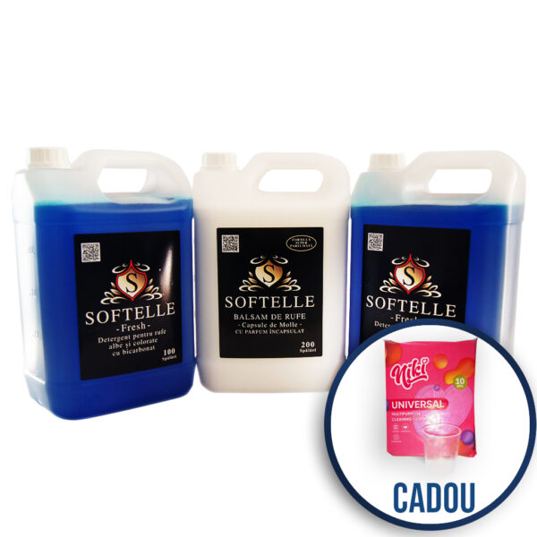 Pachetul cu 2x Detergent Fresh + 1x Balsam de rufe